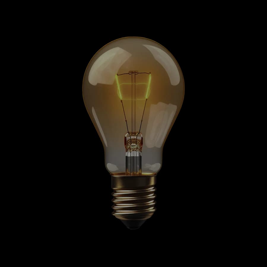 A glowing lightbulb representing ideas and potential coming to life